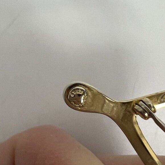 Vintage Brooch 12K GF Wishbone Pearl Gold Filled - Picture 4 of 11